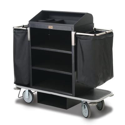 Forbes Industries 2220 Housekeeping Cart w/ 3 Shelves & 3 Bags - 30"L x 19"W x 36"H, Plastic, Stainless Steel
