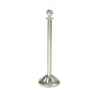 Forbes Industries 2735 40 3/4"H Crowd Control Stanchion w/ Hook Ring & Ball Finial - Polished Stainless Steel