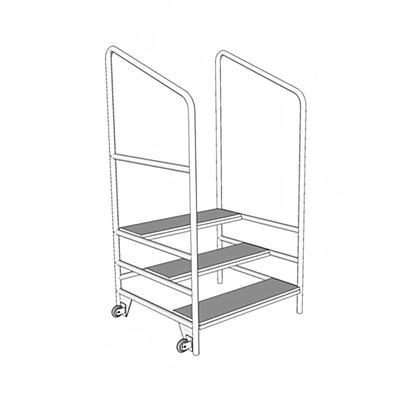 Forbes Industries 4193-42 Stage Stairs w/ 3 Carpeted Treads & 42"H Guard Rails for 24" to 32"H Stages, Black