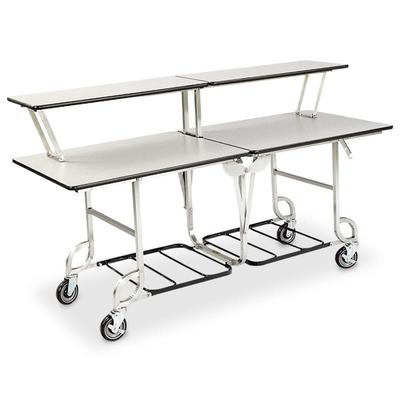 Forbes Industries 4946 6 ft Folding Catering Table w/ Laminate Top & Brushed Stainless Steel Frame