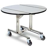 Forbes Industries 4959 Oval Room Service Table w/ (2) Bi Fold Drop Leaves - 36"L x 43"W, Laminate/Stainless Steel