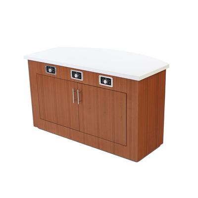 Forbes Industries 5210-5-C2 60" Mobile Induction Table w/ 2 Left & Right Cooking Units - Glass Cook Top, 120v, Stainless Steel