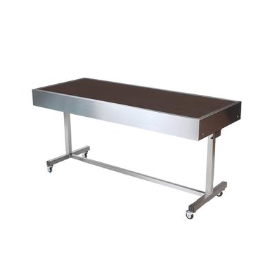 Forbes Industries 5220-8-H2 96" Mobile Induction Table w/ (2) Left & Right Holding/Warming Units - Glass Cook Top, 120v, Stainless Steel