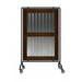 Forbes Industries 7840 Mobile Safety Shield Partition - Mahogany & Corrugated Metal w/ Steel Frame, Multi-Colored