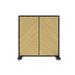 Forbes Industries 7873-6 Mobile Safety Shield Partition w/ Chevron Wood Panel & Black Steel Frame, Brown