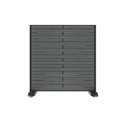 Forbes Industries 7876-4 Mobile Safety Shield Partition w/ Woven Wood Panel & Black Steel Frame, Brown