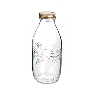 Steelite 4951Q495 33 3/4 oz Quattro Stagioni Bottle/Jar with Metal Lid - Glass, Clear