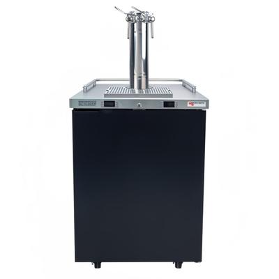 Micro Matic MDD23W-E-A 25" Dual Zone Wine Dispenser w/ (4) 1/6 Size Keg Capacity - 4 Column & 4 Taps, Black, 115v