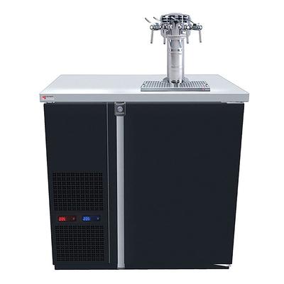 Micro Matic MDD36W-E-E 36 3/4" Dual Zone Wine Dispenser w/ (4) 1/6 Size Keg Capacity - 4 Column & 4 Taps, Black, 115v