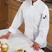 Ritz RZEC8SM Chef's Coat w/ Long Sleeves - Poly/Cotton, White, Small