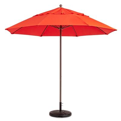 Grosfillex 98301931 7 1/2 ft Round Top Windmaster Umbrella - Orange Fabric, Aluminum Pole