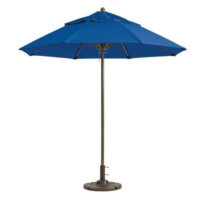 Grosfillex 98829731 9 ft Round Top Windmaster Umbrella - Pacific Blue Fabric, Aluminum Pole, Fiberglass Ribs
