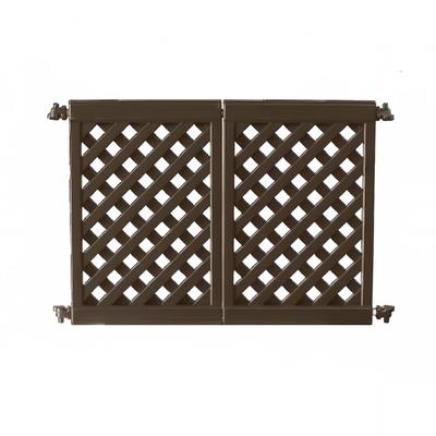 Grosfillex US962423 2 Section Interlocking Fence Panel - Resin, Brown