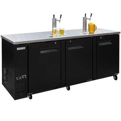 MoTak MBCBD-4-X 90 3/8" Kegerator Commercial Beer Dispenser w/ 3 Keg Capacity - 3 Column, Black, 115v, 2 Columns