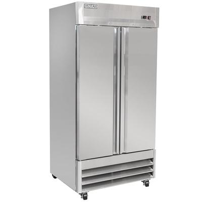 MoTak 39 1/2" 2 Section Reach In Freezer - 2 Solid Doors, Stainless Steel, 115v, MSD-2DF-BAL-35-X