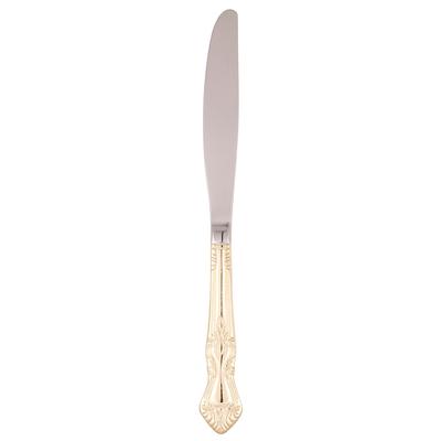 10 Strawberry Street CRWNGLD-DK 8 1/2" Dinner Knife - Gold Plated, Crown Royal Pattern, Stainless Steel