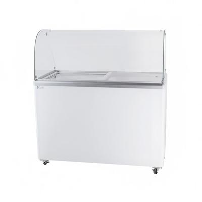 Excellence Industries EDC-8C-HC 47 1/2" Stand Alone Ice Cream Dipping Cabinet w/ 8 Tub Capacity - White, 115v