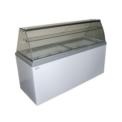 Excellence Industries HBD-10HC 59 1/2" Stand Alone Ice Cream Dipping Cabinet w/ 18 Tub Capacity - White, 115v