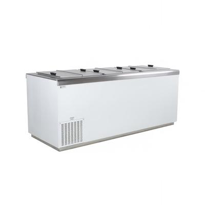 Excellence Industries HFF-12HC 80 3/4" Stand Alone Ice Cream Dipping Cabinet w/ 39 Tub Capacity - White, 115v