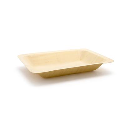Front of the House DAP062NAW28 Rectangular Servewise Disposable Plate - 8" x 5 3/4", Pinewood, Beige