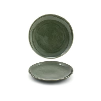 Front of the House DDP061GRP22 10" Round Kiln Plate - Porcelain, Leek, 10" Diameter, Green