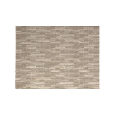 Front of the House XPM025TAV83 Rectangular Metroweave Woven Vinyl Placemat - 16" x 12", Tan, Beige