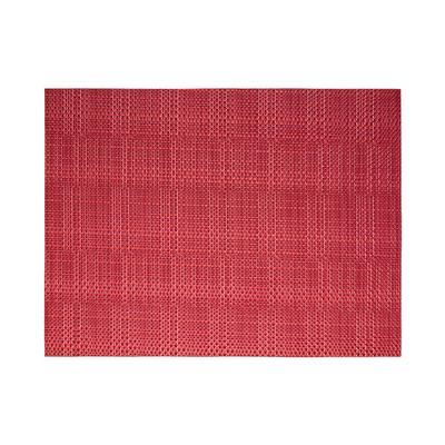Front of the House XPM089RDV83 Rectangular Metroweave Woven Vinyl Placemat - 16" x 12", Red