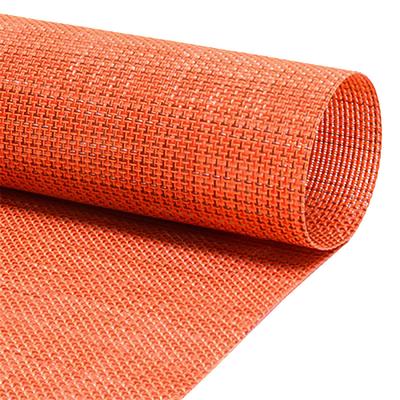 Front of the House XPM099ORV83 Rectangular Metroweave Woven Vinyl Placemat - 16" x 12", Apricot, Orange