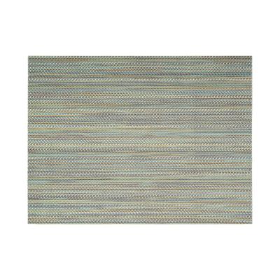 Front of the House XPM105GYV83 Rectangular Metroweave Woven Vinyl Placemat - 16" x 12", Peacock, Multi-Colored