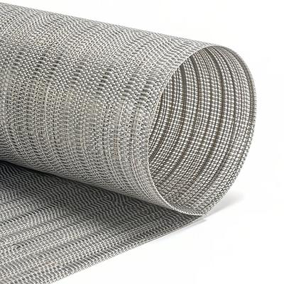 Front of the House XPM120GYV83 Rectangular Metroweave Woven Vinyl Placemat - 16" x 12", Gray