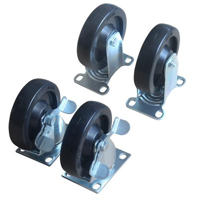 MoTak 266001-1 Set of Casters w/ 2 Fixed & 2 Swivel & Brake, Hardware Included