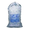 LK Packaging H19PDS 10 lb Printed Ice Bag w/ Drawstring Closure - 19" x 12", Poly/Metallocene, Clear