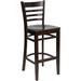 Flash Furniture XU-DGW0005BARLAD-WAL-GG Hercules Commercial Bar Stool w/ Ladder Back & Wood Seat, Walnut