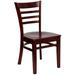Flash Furniture XU-DGW0005LAD-MAH-GG Restaurant Chair w/ Ladder Back - Beechwood, Mahogany Finish