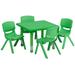 Flash Furniture YU-YCX-0023-2-SQR-TBL-GREEN-E-GG 24" Square Preschool Activity Table & (4) Chair Set - Plastic Top, Green