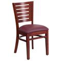 Flash Furniture XU-DG-W0108-MAH-BURV-GG Darby Restaurant Chair w/ Slat Back & Burgundy Vinyl Seat - Beechwood Frame, Mahogany Finish