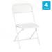 Flash Furniture 4-LE-L-3-W-WH-GG Extra Large Folding Chair w/ White Plastic Back & Seat - Steel Frame, White, 4 pack