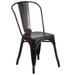 Flash Furniture CH-31230-BQ-GG Stacking Side Chair w/ Vertical Slat Back - Steel, Black & Antique Gold