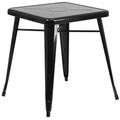 Flash Furniture CH-31330-29-BK-GG 23 3/4" Square Dining Height Table - Galvanized Steel, Black