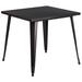 Flash Furniture CH-51040-29-BQ-GG 31 3/4" Square Dining Height Table - Metal, Black & Antique Gold