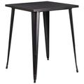 Flash Furniture CH-51040-40-BQ-GG 33 1/4" Square Bar Height Table - Black & Antique Gold Steel Top, Steel Base