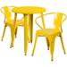 Flash Furniture CH-51080TH-2-18ARM-YL-GG 24" Round Table & (2) Arm Chair Set - Metal, Yellow