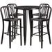 Flash Furniture CH-51090BH-4-30VRT-BQ-GG 30" Square Bar Height Table w/ (4) Bar Stool Set - Black & Antique Gold Steel Top, Steel Base