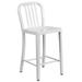 Flash Furniture CH-61200-24-WH-GG Industrial Counter Height Commercial Bar Stool w/ Vertical Slat Back & Metal Seat, White