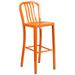 Flash Furniture CH-61200-30-OR-GG Commercial Bar Stool w/ Vertical Slat Back & Metal Seat, Orange