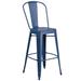 Flash Furniture ET-3534-30-AB-GG Commercial Bar Stool w/ Curved Back & Metal Seat, Antique Blue, Counter Height, Indoor/Outdoor