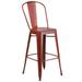 Flash Furniture ET-3534-30-RD-GG Contemporary Commercial Bar Stool w/ Curved Back & Metal Seat, Distressed Kelly Red, 30"