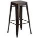 Flash Furniture ET-BT3503-30-COP-GG Industrial Backless Commercial Bar Stool w/ Metal Seat, Distressed Copper, Distressed Metal