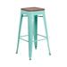 Flash Furniture ET-BT3503-30-MINT-WD-GG Backless Commercial Bar Stool w/ Wood Seat, Mint, Green