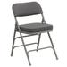 Flash Furniture HA-MC320AF-GRY-GG Hercules Folding Chair w/ Gray Fabric Back & Seat - Steel Frame, Gray, Triple Braced